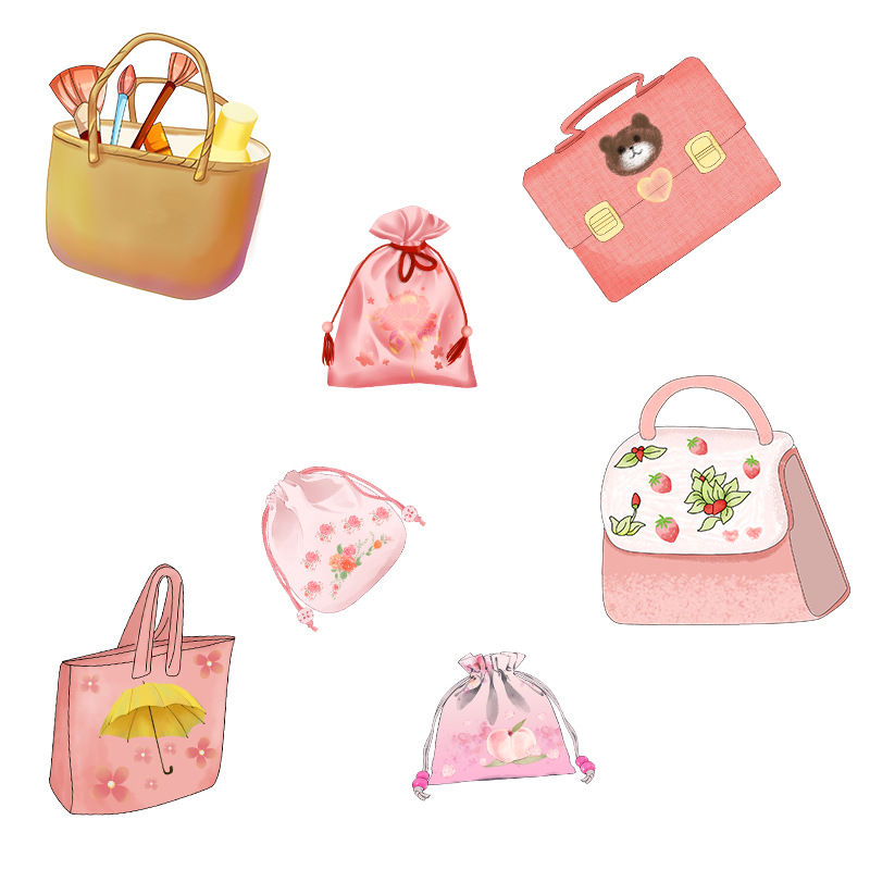 Children's Room Seamless Small Wall Stickers Girls Bedroom Furniture Wardrobe Stickers Cartoon Cartoon Cute Hand-painted Stickers