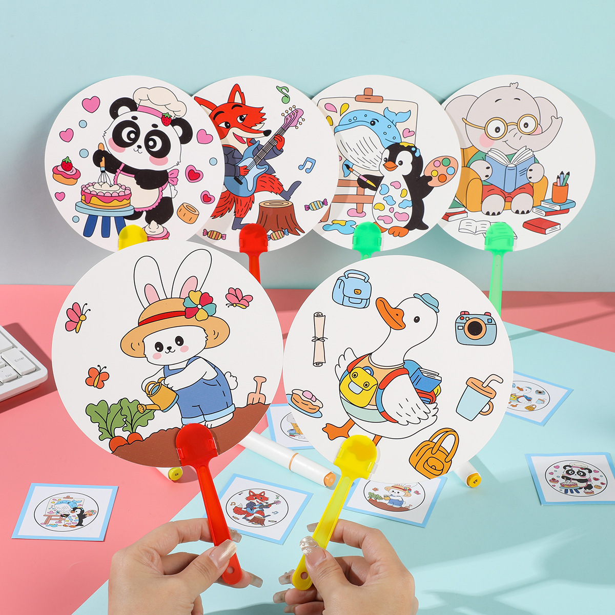 DIY граффити вентилятор, раскрашенный вентилятор, материалы для ручной работы, пустой, ручная роспись