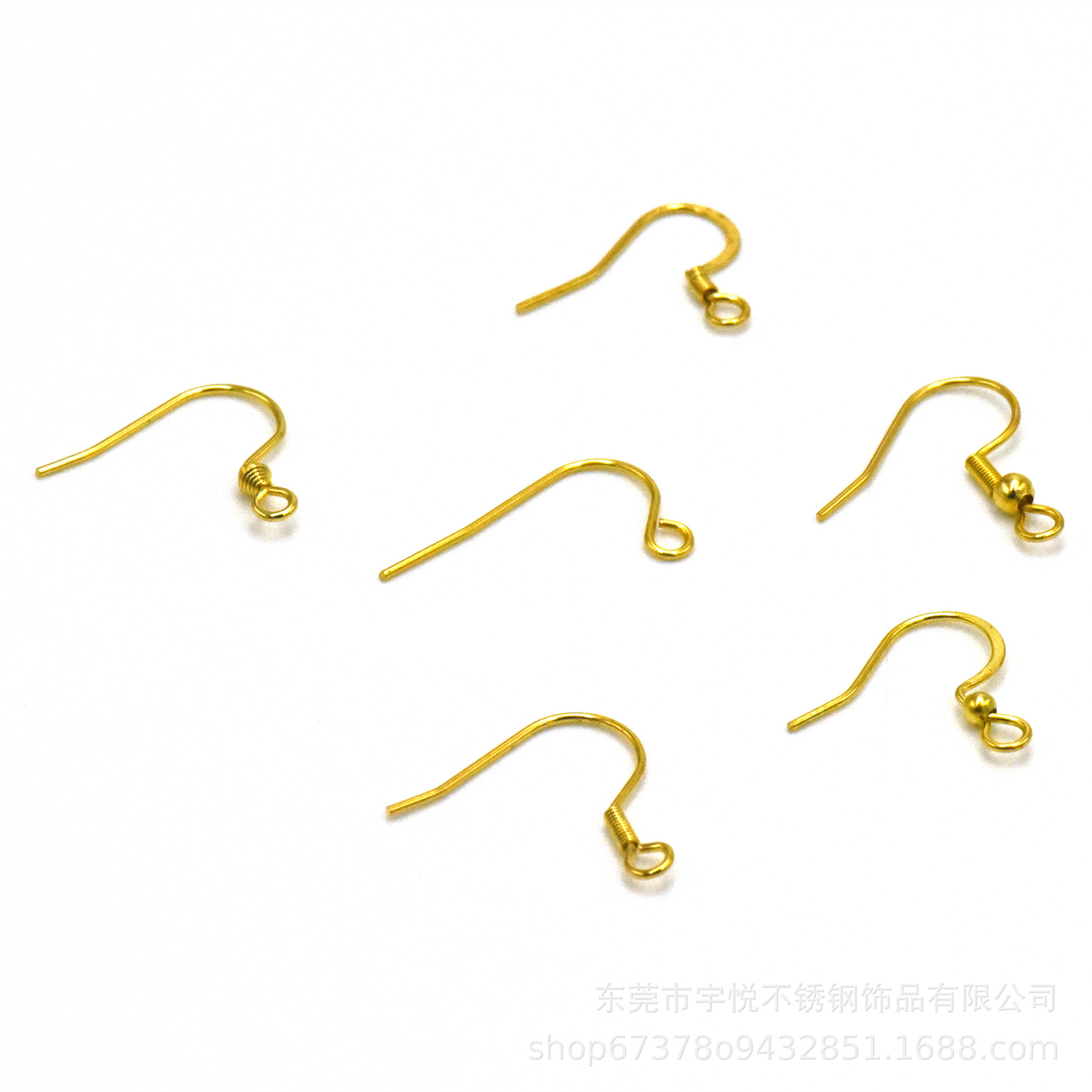 316L medical stainless steel ear hook spring with beads ear hook earrings hanging accessories factory wholesale