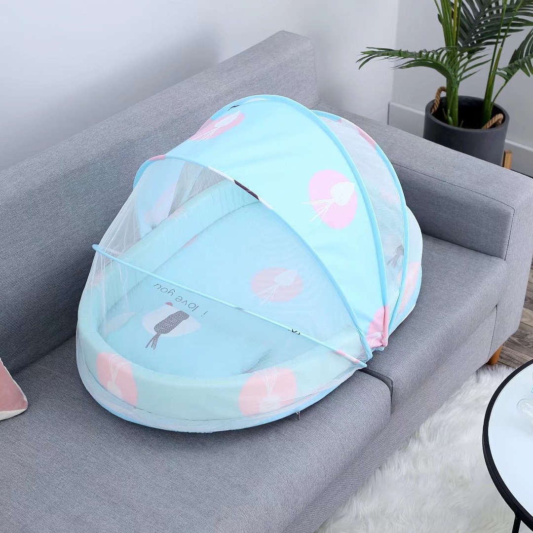 Baby Mosquito Net Cover, Installation-Free, Foldable Baby Anti-Mosquito Bed, Mongolian Yurt, Kidsren's Newborn Kids Anti-Fall with Bottom