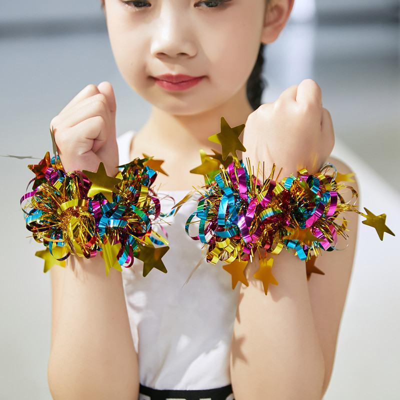 Children's Dance Hand Flower Props 61 Kindergarten Cheerleading Children's Performance Dance Stars Wrist Flower Sports Bracelet