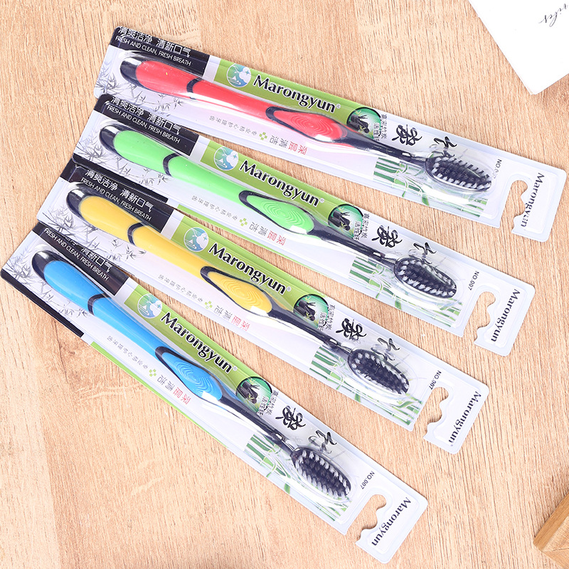 Adult Soft Hair Bamboo Charcoal Toothbrush Single Household Soft Fine Hair Cleaning Adult Soft Hair Toothbrush for Men and Women