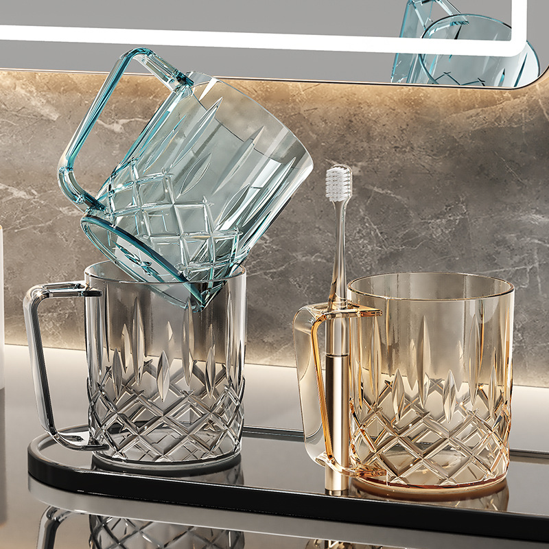 Mouthwash Cup, Simple Toothbrushing Cup, Creative Transparent Personalized Couple Tooth Cup, Household Thickeneded Plastic Toothbrush Cup
