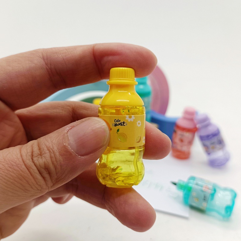 Creative Cartoon Soda Drink Bottle Shape Crayon Student Children Push Small Gift Gashapon Small Toy