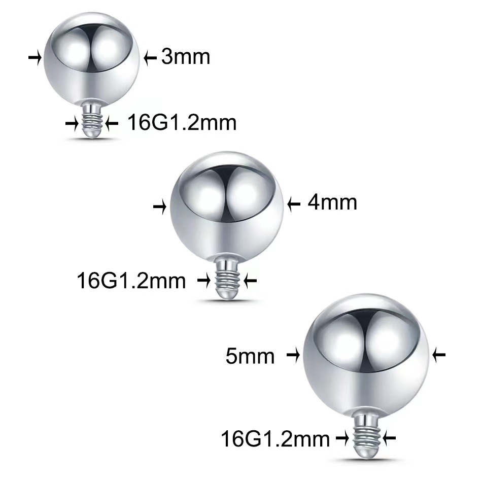 G23 titanium alloy external tooth ball F136 titanium external thread titanium ball conventional matching bead matching inner tooth bar Basic