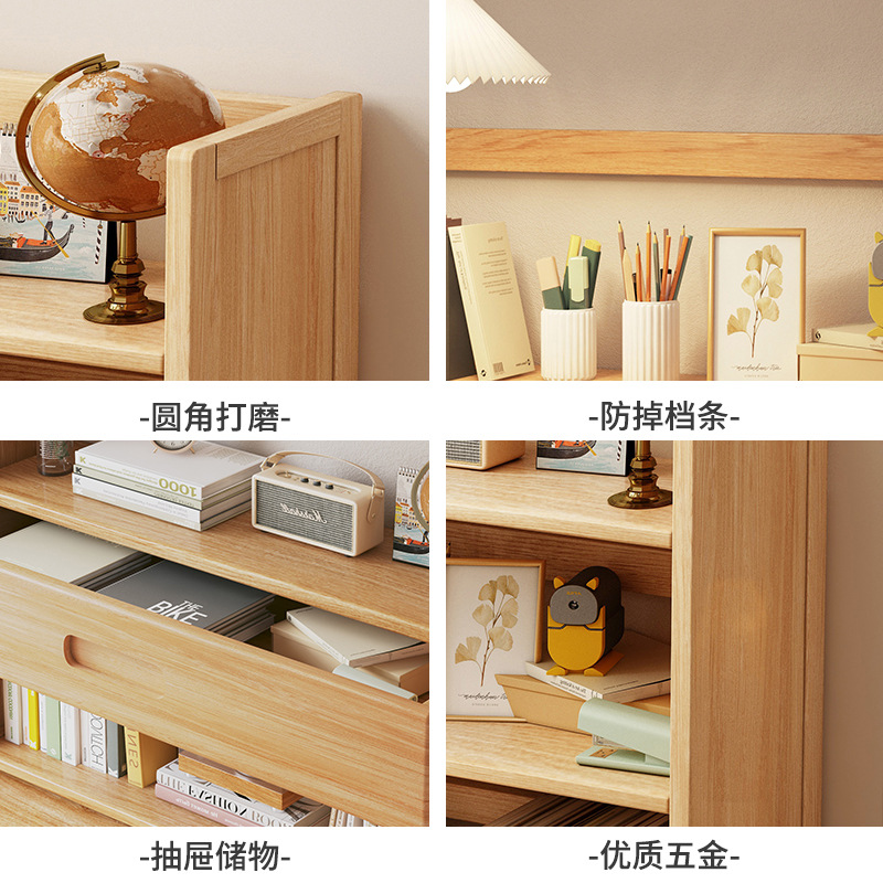 Simple Desktop Bookshelf Dormitory Multi-Layer Storage Rack Home Student Desk Organization Shelf Home with Drawer Storage Rack
