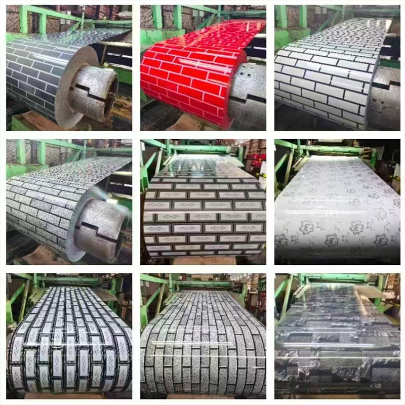 Colored Steel Tile Printed Gray Brick Retro Colored Steel Plate Flat Galvanized Plate Enclosure Roof Tile Canopy Plate Embossed Plate