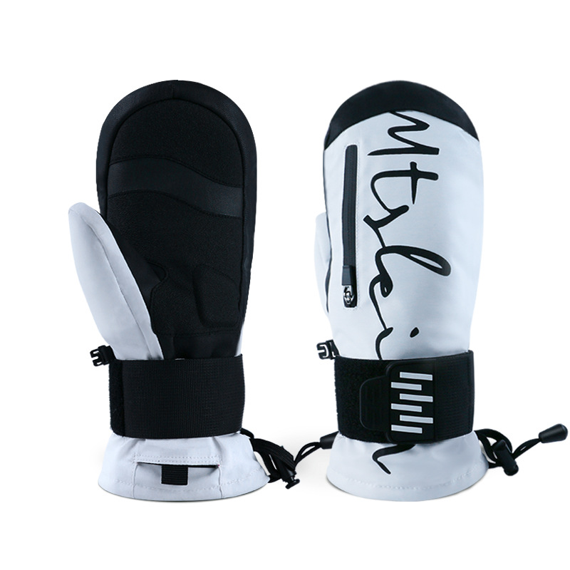 New Ready-Made Ski Gloves with Built-In Wrist Guards Eva Shock-Absorbing Veneer Warm Gloves Waterproof Wrist Guards Ski Gloves