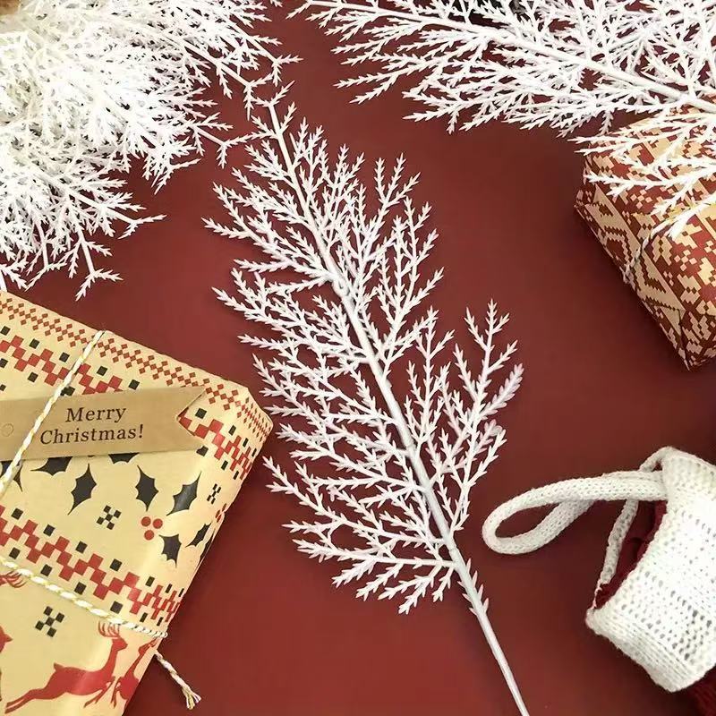 Искусственные Зеленые Растения Ветви Сосновых Листьев Искусственные Сосновые Ветви DIY Аксессуары Для Рождественской Елки B403 Белый