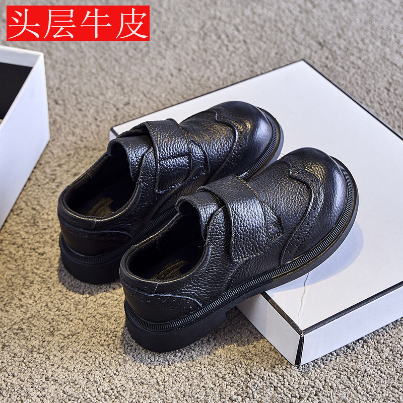 Genuine Leather Boys' Leather Shoes, Soft-Soled Girls' Performance Shoes, Kidsren's British Performance Suits, Middle-Aged and Primary School Students, Spring & Fall