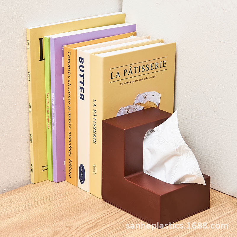 Source factory ins wind tissue box high color value L-shaped paper box creative light luxury tissue storage cross-border wholesale