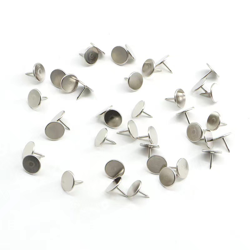 Silver metal nickel plated flat head pushpin epoxy office stationery cork board decorative pushpin factory direct supply wholesale