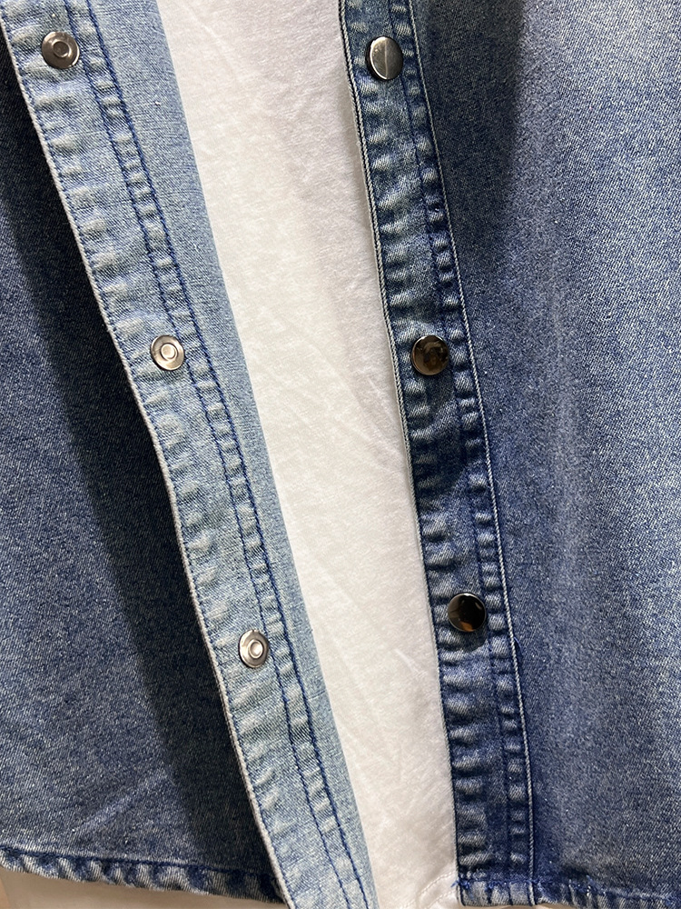 Boys' Spring Denim Shirt Jacket 2025 New Style Tops for Children, Korean Style Shirts for Older Kids, Trendy Outerwear