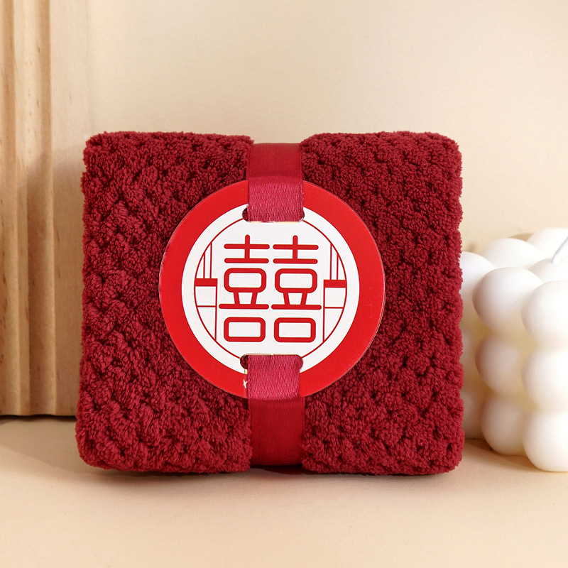 Souvenir Towel Coral Velvet Absorbent Wedding Gift Return Gift National Trend Creative Gift Towel Tulip Bear