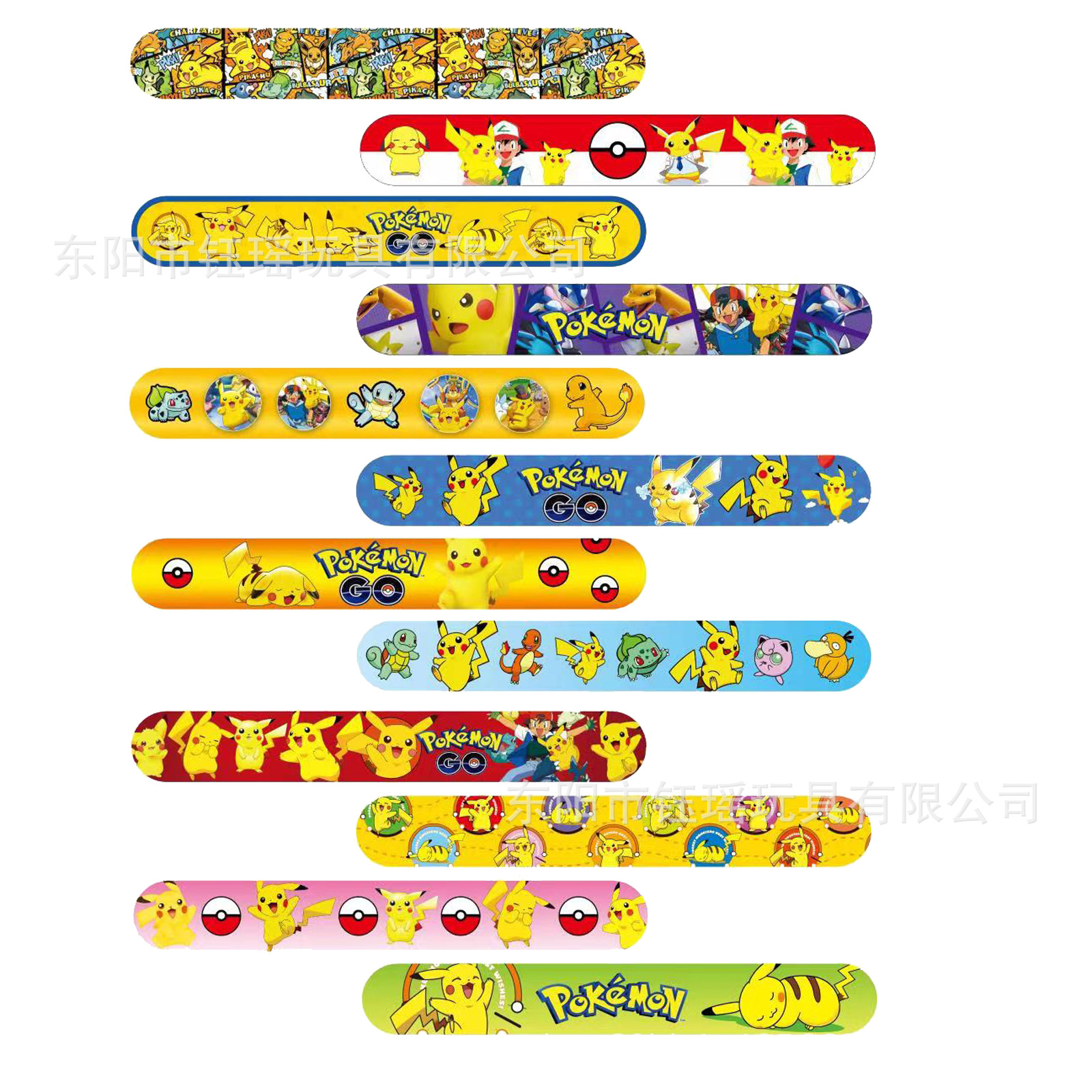 Cross-Border Pikachu Snap Ring Bracelet Cartoon Children's Gift Pokémon Snap Ring Wristband