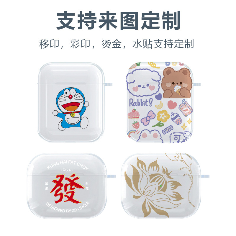 Suitable for AirPods Series Apple Earphone Protective Cover AirPods Pro3 Generation Transparent Tpu Earphone Case Wholesale