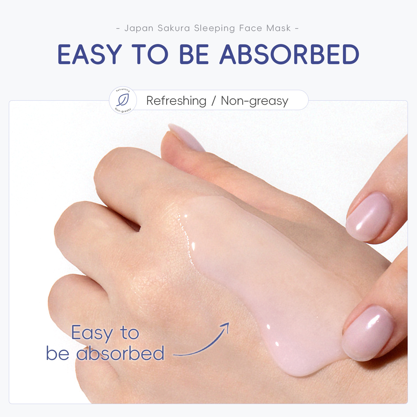 Laikou Sakura Sleeping Mask 1 Piece 3g Cleans Pores Facial Shrimp Skin Full English Sleeping Mask