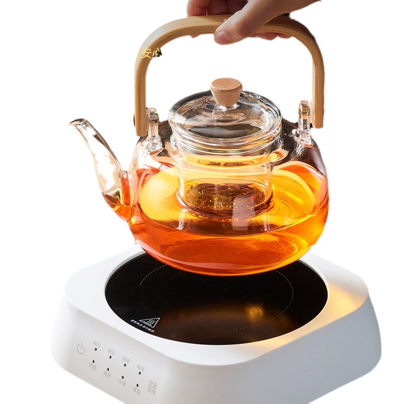 Tea Brewing Pot for Stove, High-Temperature Resistant Glass Teapot with Handle, Household Electric Ceramic Stove Teapot, Tea Set