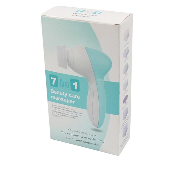 Cross-Border Seven-In-One Electric Facial Cleansing Instrument, Facial Brush, Beauty Instrument, Multi-Functional Facial and Body Massage Beauty Instrument