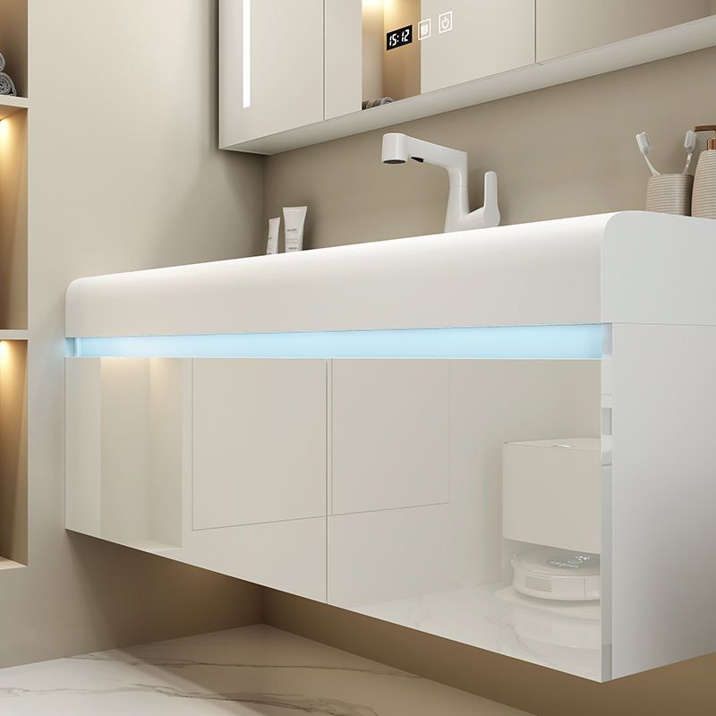 Light Luxury Modern Skin-Feel Integrated Bathroom Cabinet Simple Smart Bathroom Washroom Washbasin Combination
