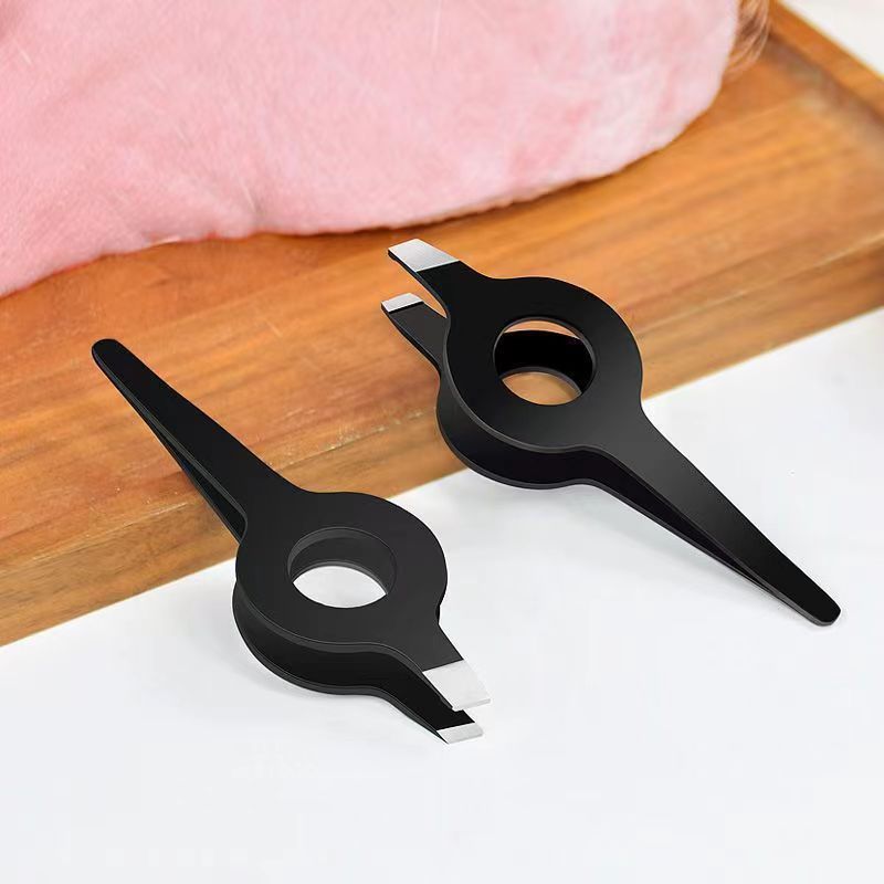 Stainless steel plucking clip goose feather plucking device chicken duck goose plucking artifact tweezers pig hair clip universal to remove fluff