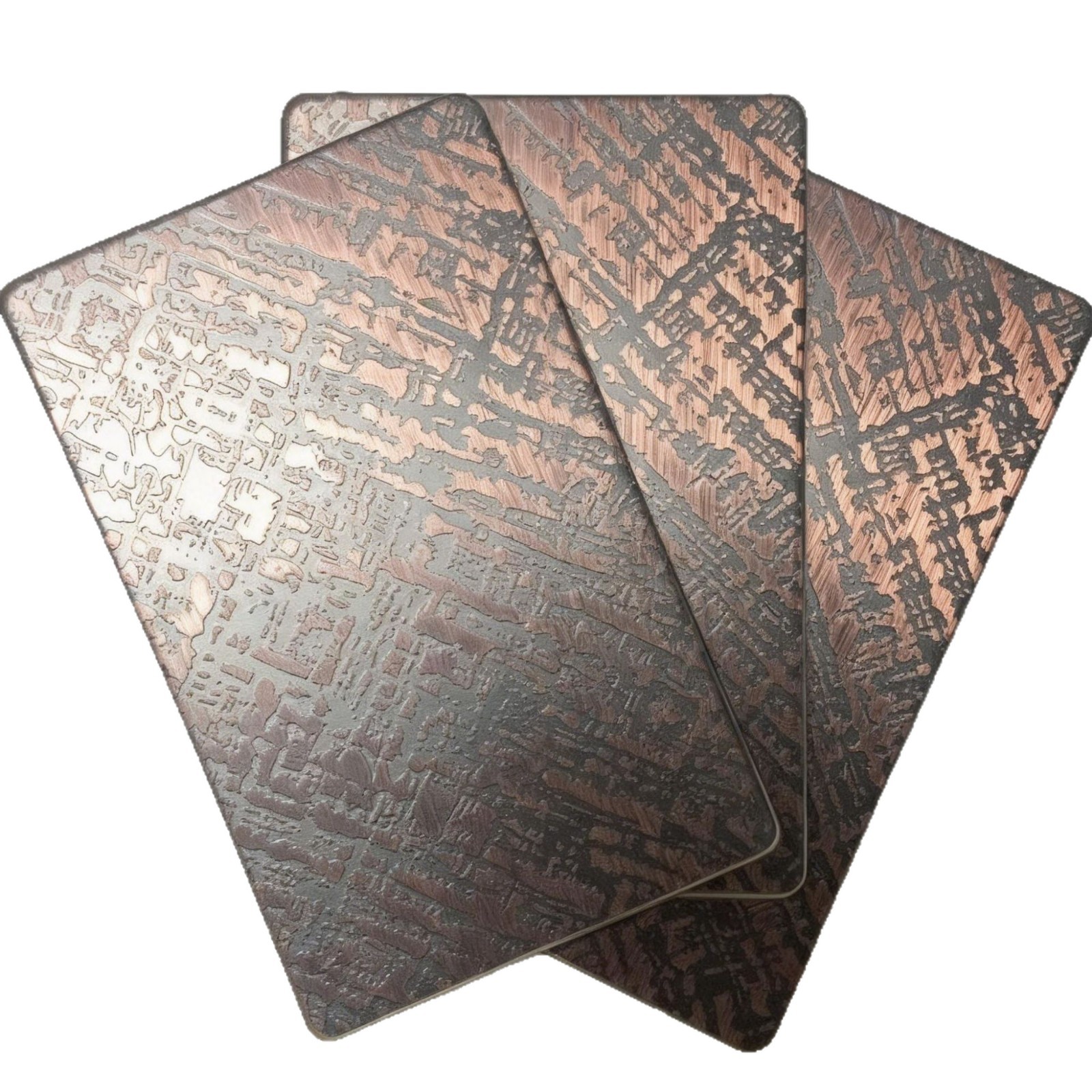 Stainless Steel Etched Water Plated Red Bronze Matte