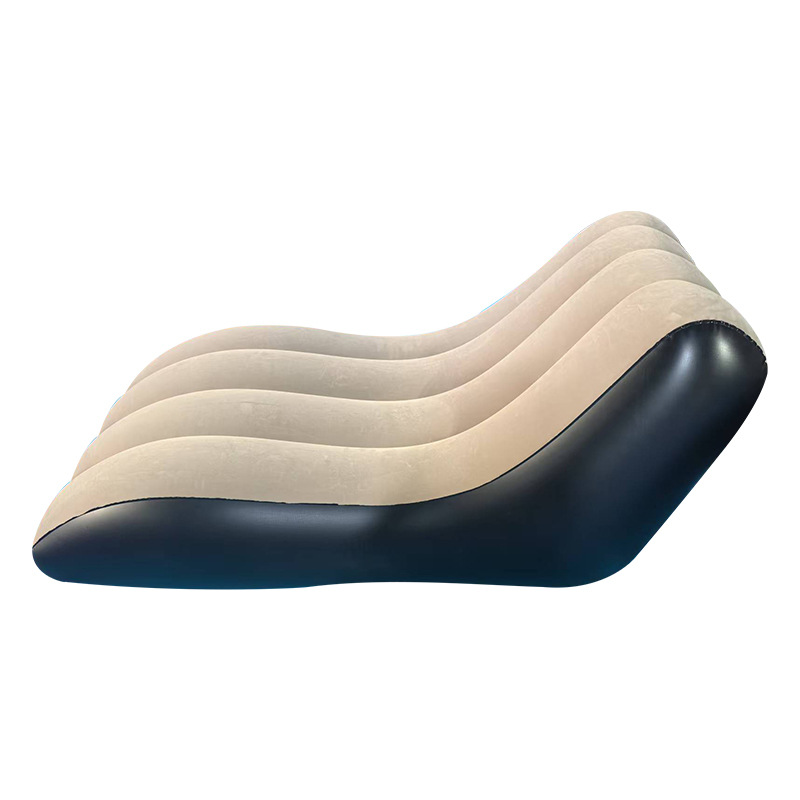 New Inflatable Sofa Wave S Recliner Pvc Flocking Inflatable Lazy Sofa Foldableable Single Sofa in Stock