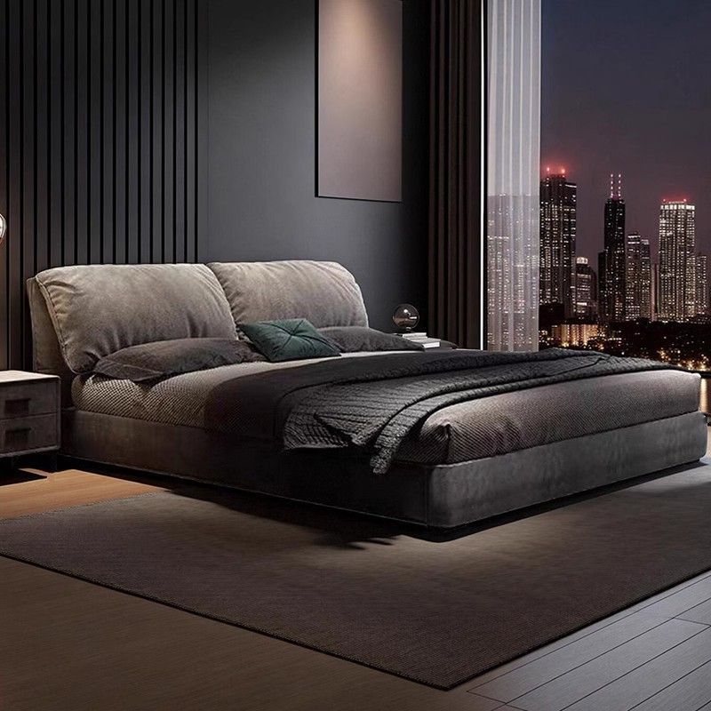 Итальянская стильная кровать с двойным высококачественным атмосферным дизайном, современная простая тканевая кровать для спальни