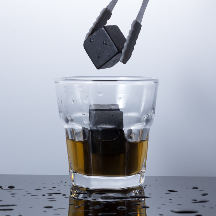 Black basalt WhiskyStones whisky ice wine support printing trend characteristic logo factory direct supply