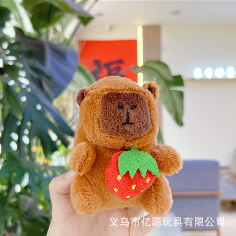 Kapibala Doll Small Pendant Keychain Lulu Capybara Doll Year of the Horse Mascot Plush Toy Wholesale