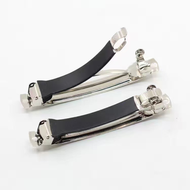 Non-slip three-piece leather spring clip automatic hairpin clip spring clip diy jewelry accessories wholesale