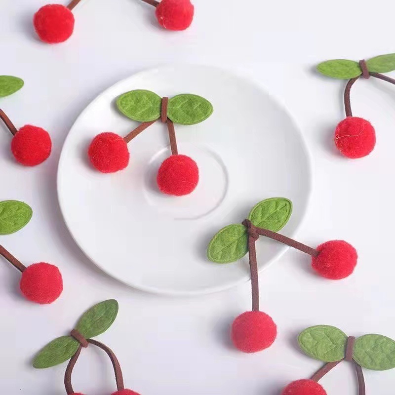 New non-woven Cherry hair accessories diy jewelry accessories material handmade hairpin hair rope jewelry material