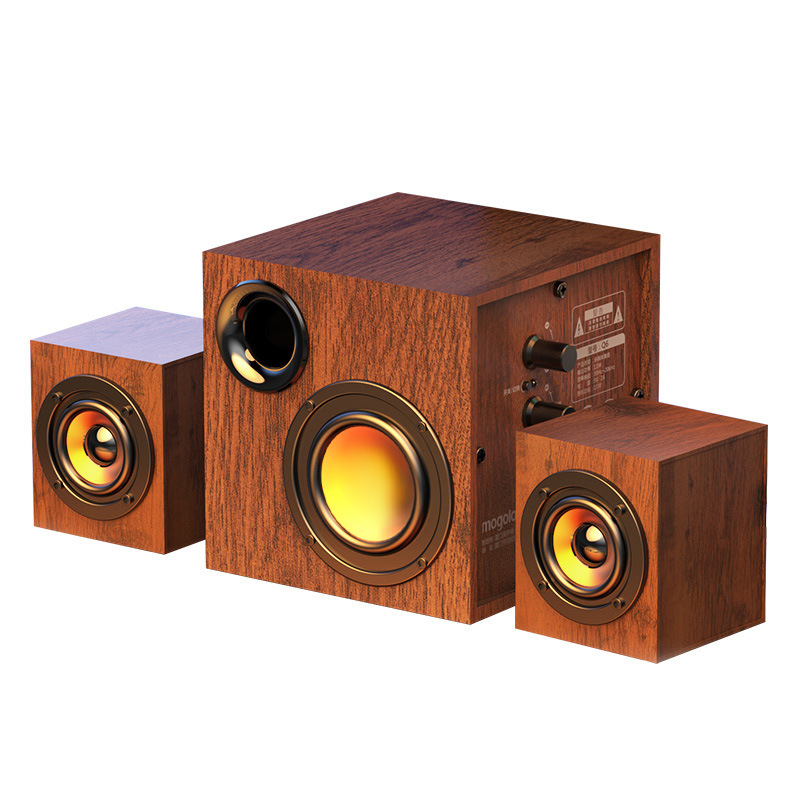 Wooden Computer Audio Subwoofer Home Notebook Super Bass Wired Desktop Audio Home Mobile Phone Audio