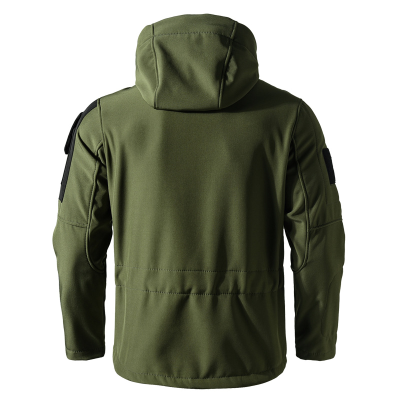 European Version Outdoor Sharkskin Softshell Jacket Three-In-One Windproof Warm Mountaineering Jacket Training Jacket