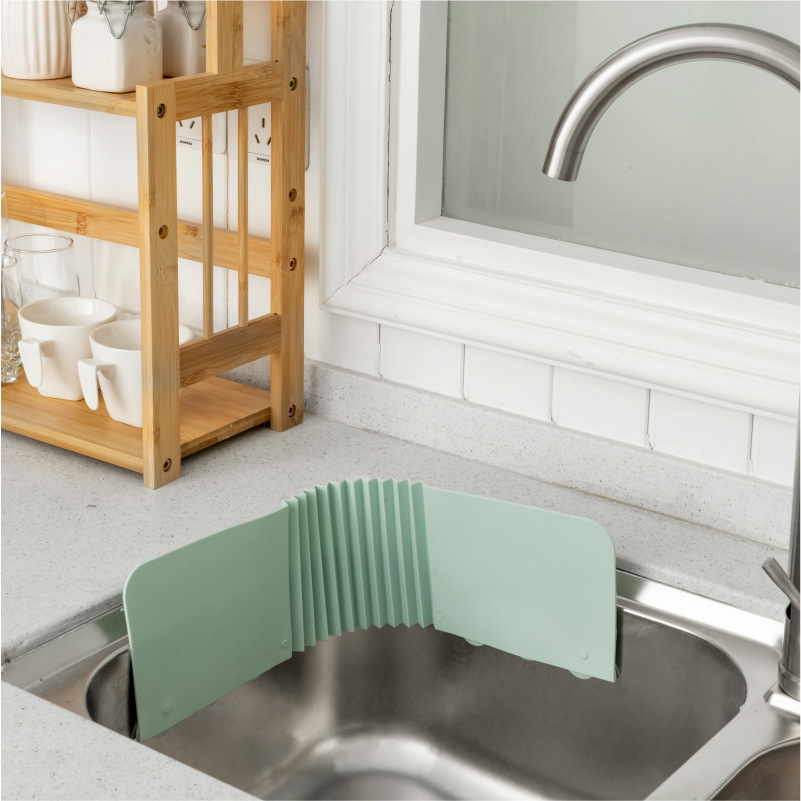 Lohas Kitchen Sink Splash Guard Foldable Anti-Splash Board Adjustable Dishwashing Sink Water Barrier