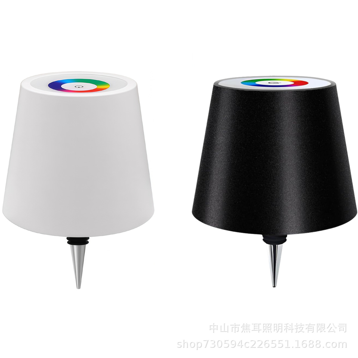 Wine Bottle Lamp Cross-Border Rechargeable Table Lamp Bar Restaurant Decoration Rgb Color Light Atmosphere Lamp Plug-In Wine Bottle Night Light