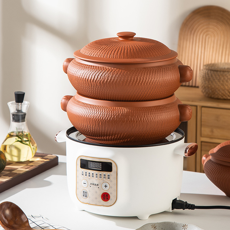 Yunnan Steam Pot Chicken Steam Pot Purple Clay Household Non-Purple Clay Steam Pot Commercial盗汗 Steam Pot Set