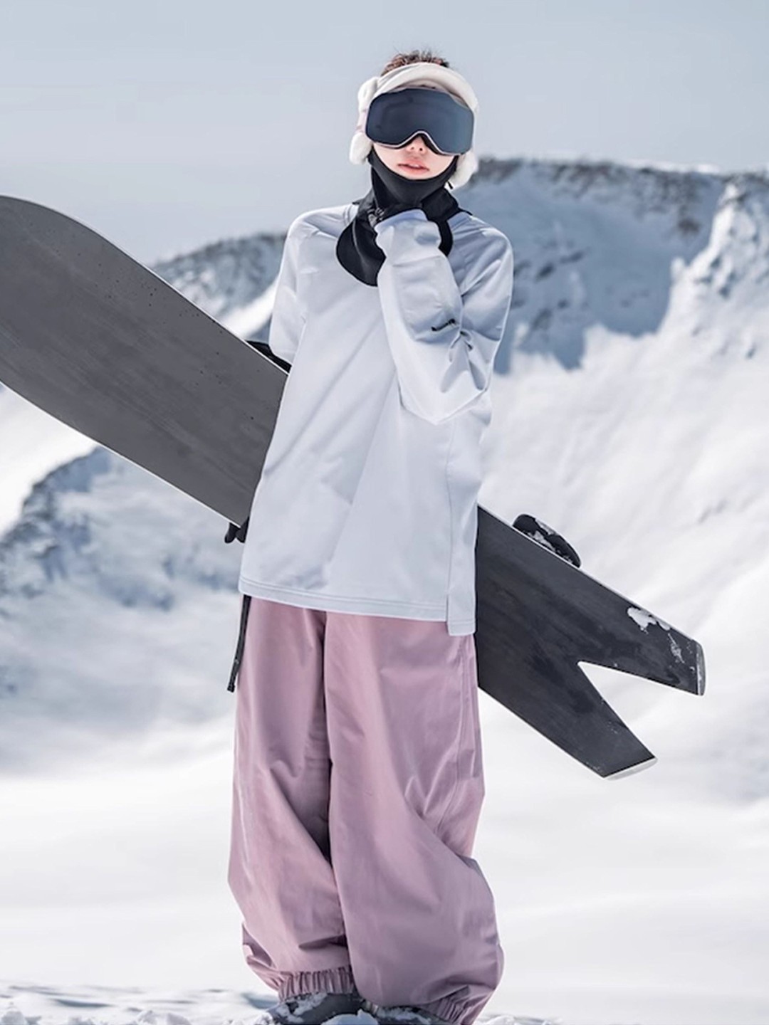 Harbin Women's Snowboarding Pants Waterproof Loose Windproof Fleece Warm Pants Loose Men's Outdoor Softshell Pants