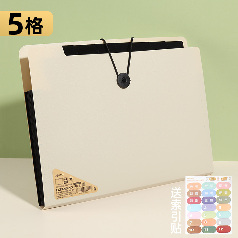 Kangbai 5-Grids Organ Bag Multi-Layer Folder Office Information File Bag Pregnant Women Prenatal Check-Up Information Portable 108g