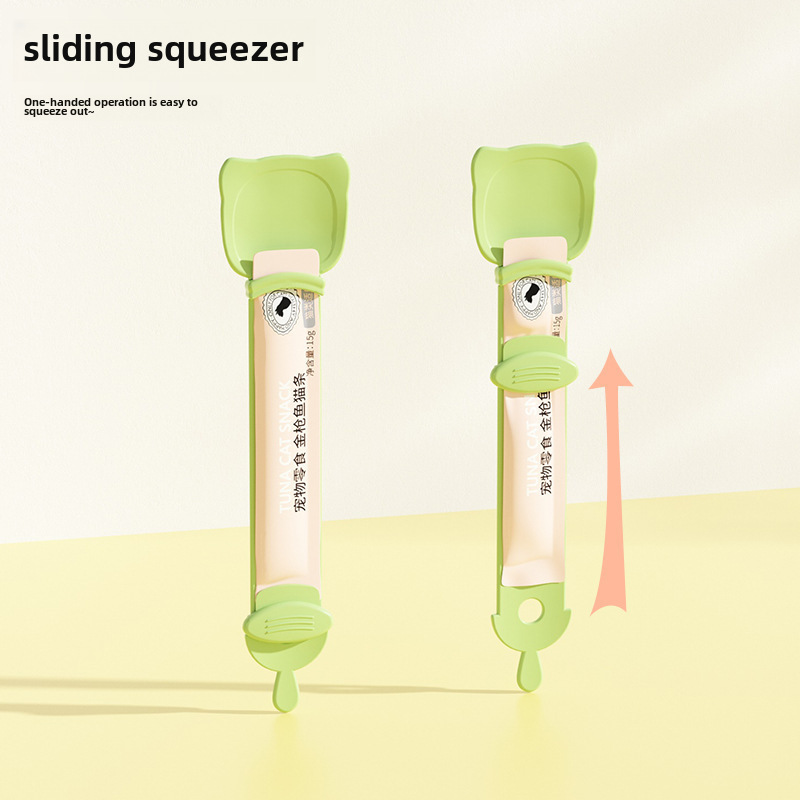 Cross-Border New Cat Strip Feeder Feeding Spoon Cat Strip Snack Squeezer Dog and Cat Feeding Non-Stick Feeding Spoon