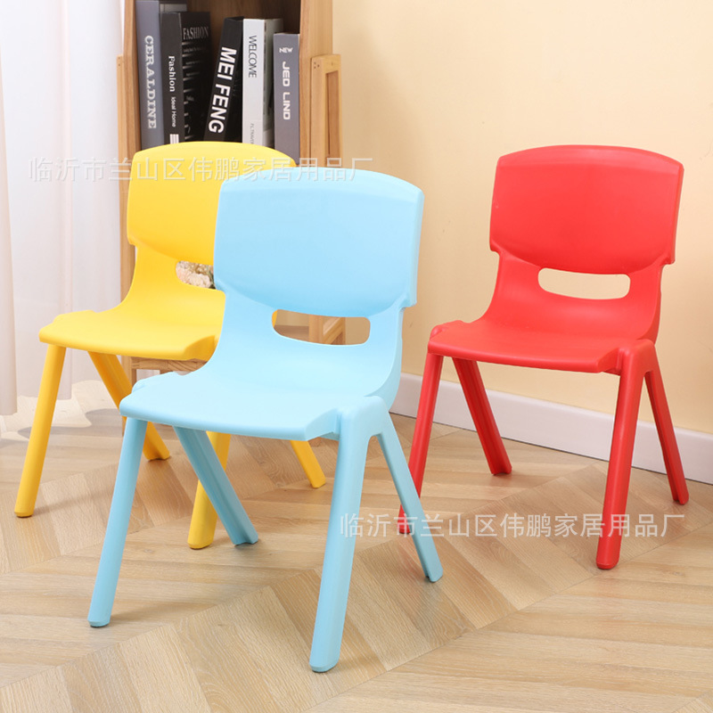 Kindergarten Chair Thickened Children's Backrest Chair Learning and Training Institutions Desk and Chair Household Plastic Stool Wholesale