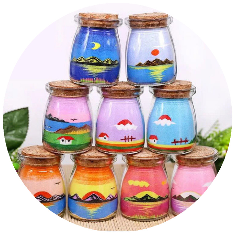 Factory wholesale cloisonne enamel sand quicksand photo frame sand children's sand painting sand bottle sand 1kg 72 color stained sand