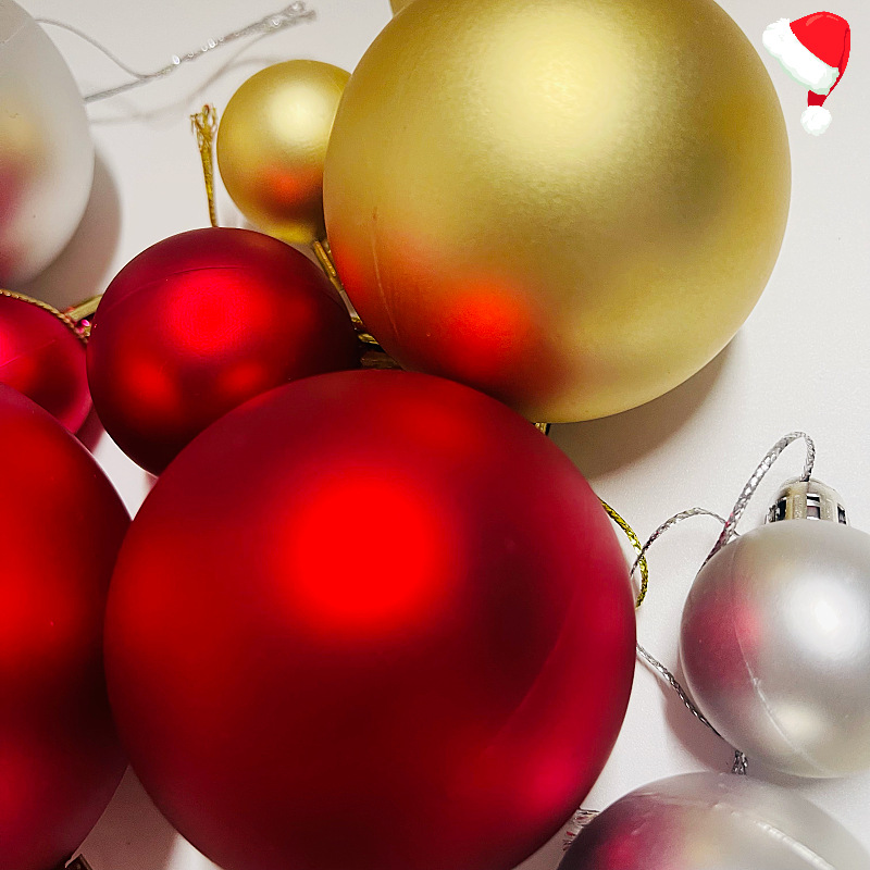 Bulk 3/4/6/8cm Electroplated Christmas Plastic Matte Decorative Ball Festive Party New Year Christmas Tree Decorative Ball