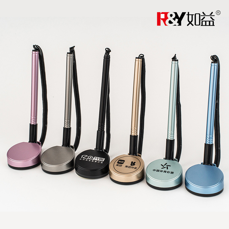 Настольная ручка с логотипом фиксированная нейтральная для рекламы