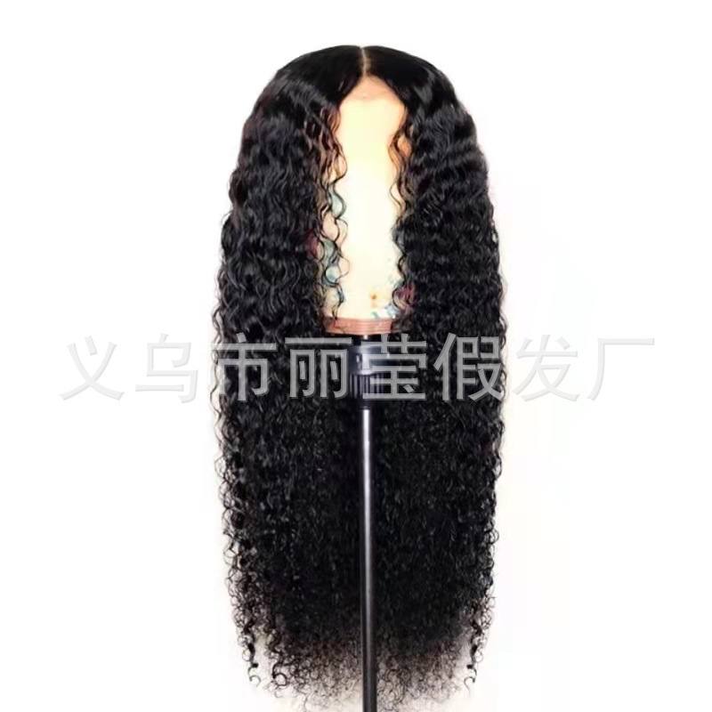 Corn perm long curly hair small curly African wig Europe and the United States cross-border Amazon wig manufacturers spot chemical fiber full head cover