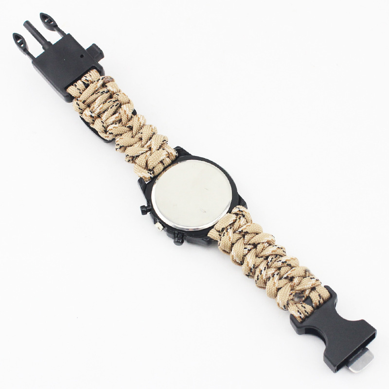 Outdoor umbrella rope watch multi-functional Special Forces equipment field survival Flint camping supplies tactical mountaineering watch