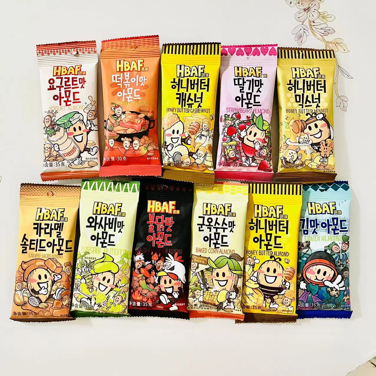 HBAF миндальное медовое масло 35г, корейские импортные закуски, ореховая ферма