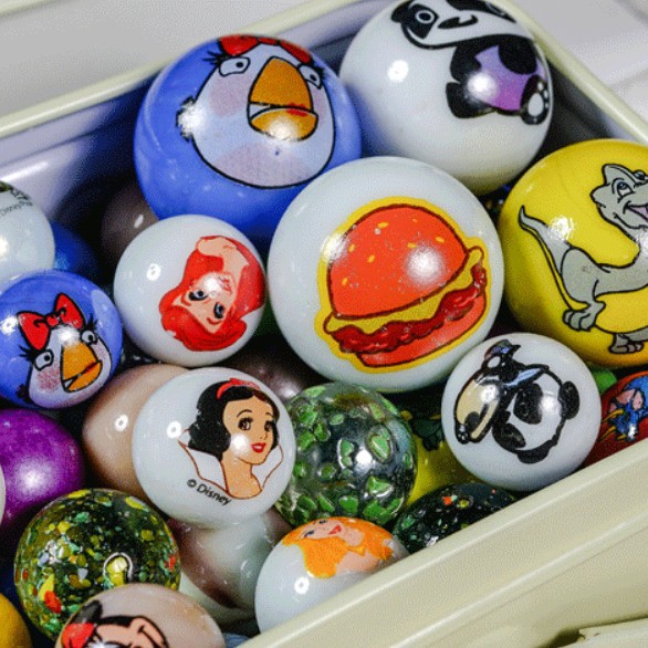 Индивидуальный узор, горячая распродажа наклейки на стеклянные шарики с мультяшным дизайном