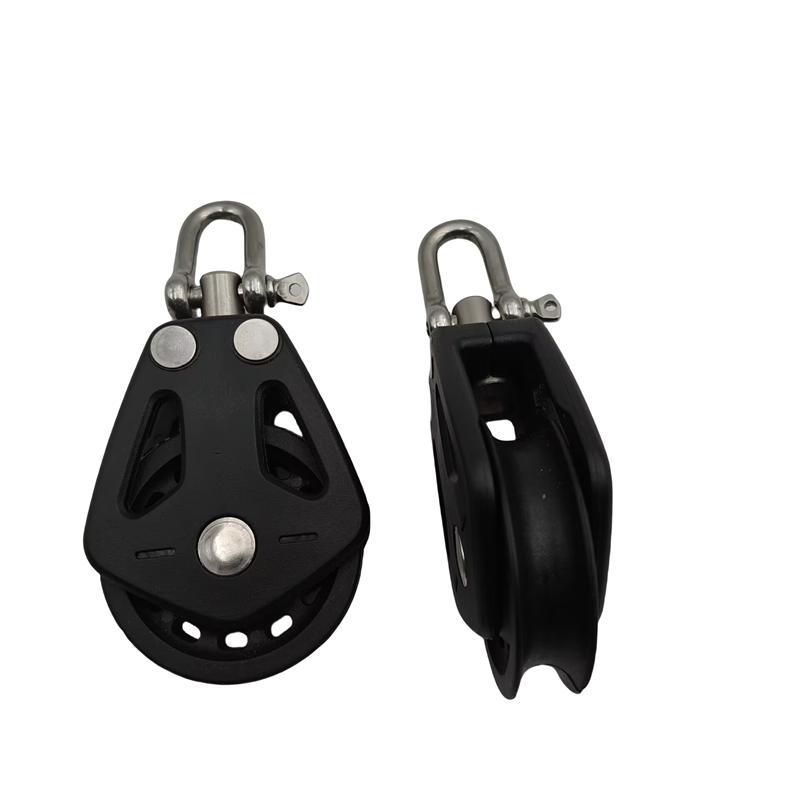 Black Nylon Sailboat Pulley Lifting Pulley Cable Guide Boat Sailboat Lifting Wheel Yoga Pilates Traction Wheel