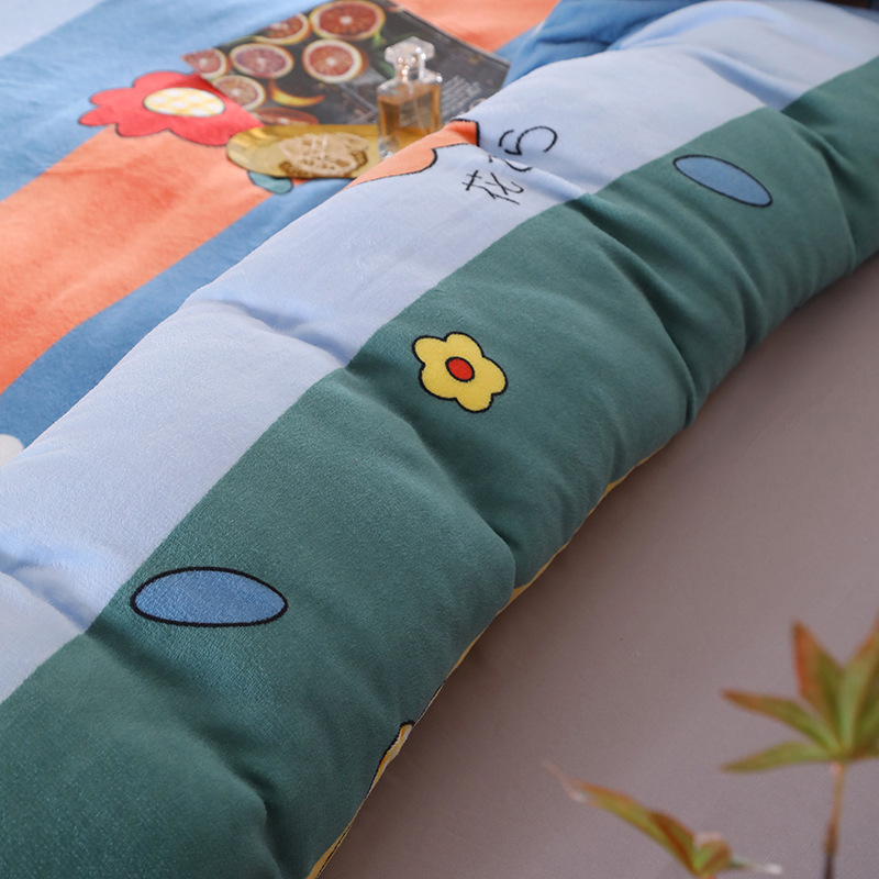 Autumn and Winter Milk Velvet Duvet Cover for Bed, Single Piece, Thickened and Fleece-Lined, Double-Sided Coral Fleece Duvet Cover, Flannel, Suitable for Student Dormitories